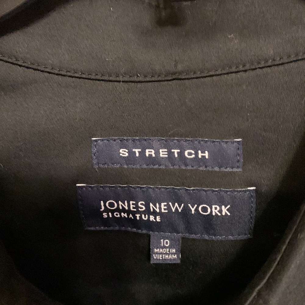 Jones New York Signature Stretch Collared Black Dress — 10 - Picture 8 of 10